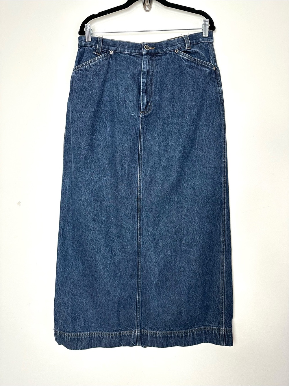 Y2K Denim Maxi Skirt Minimalist Baddie Western Prairiecore Feminine Classic Boho